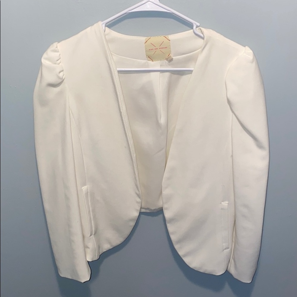 Anthropologie White Blazer